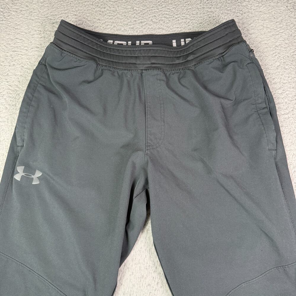 Under Armour Unstoppable Tapered Pants Mens L Black Woven Training Zip 1299186